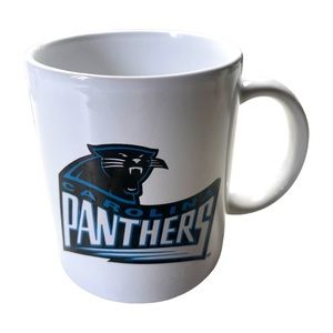 White Mug with Carolina Panthers Football Logo